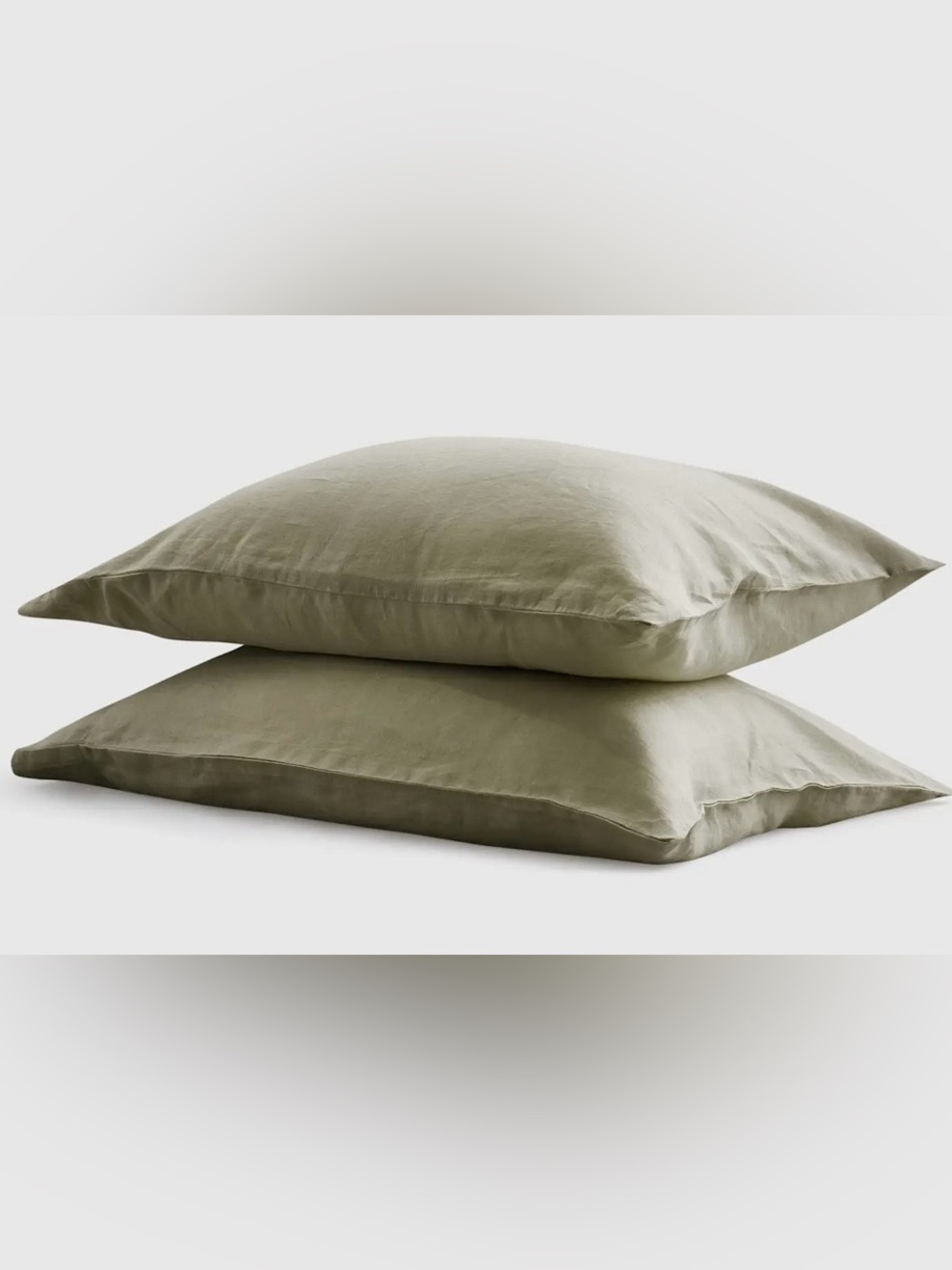 Quince European Linen Pillowcase Set, King (Willowleaf)